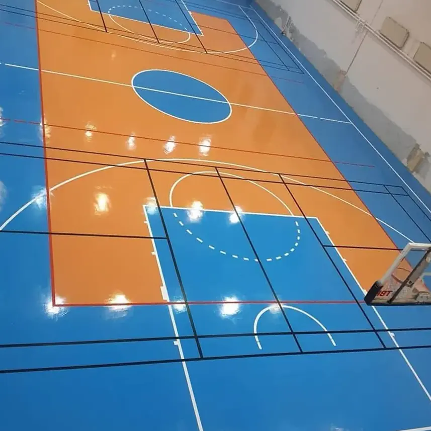 Poliüretan Spor Salonu Zemini uygulaması yapılmış zemin